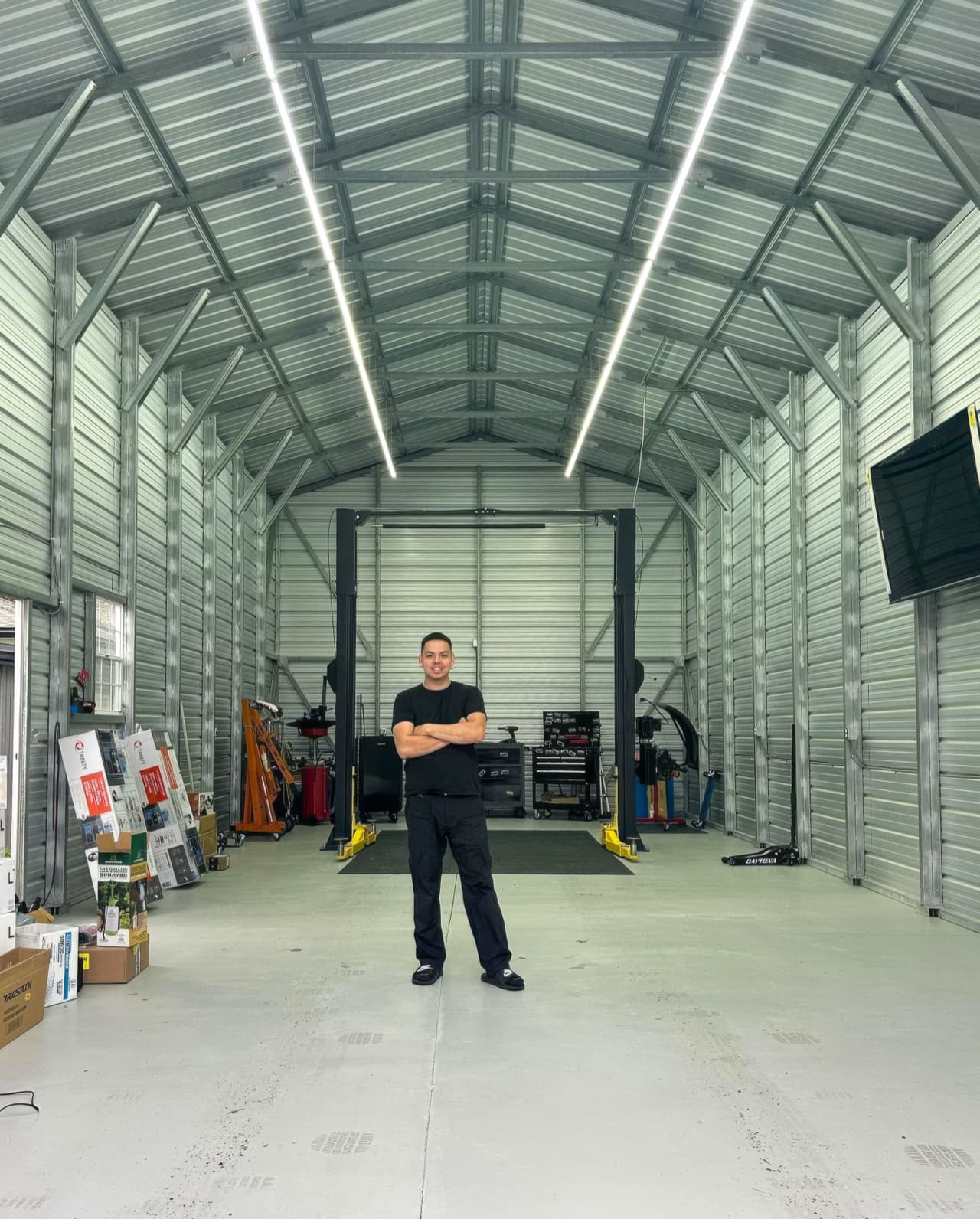 The owner at work in the Savant Automotive shop